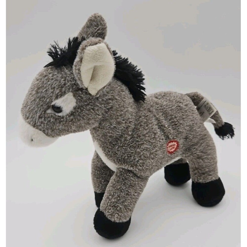 Fiesta Gray Dominic Donkey With Sound 9.5" Soft Stuffed Standing Plush Animal